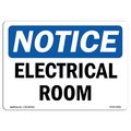 Signmission Safety Sign, OSHA Notice, 10" Height, Rigid Plastic, NOTICE Electrical Room Sign, Landscape OS-NS-P-1014-L-15568